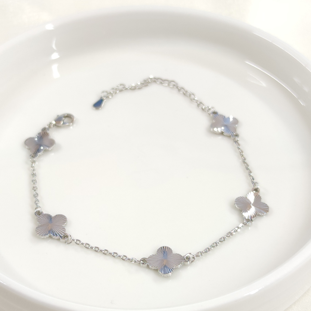 FULLYX LAZERLİ YONCA BİLEKLİK 18+5 CM - BEYAZ