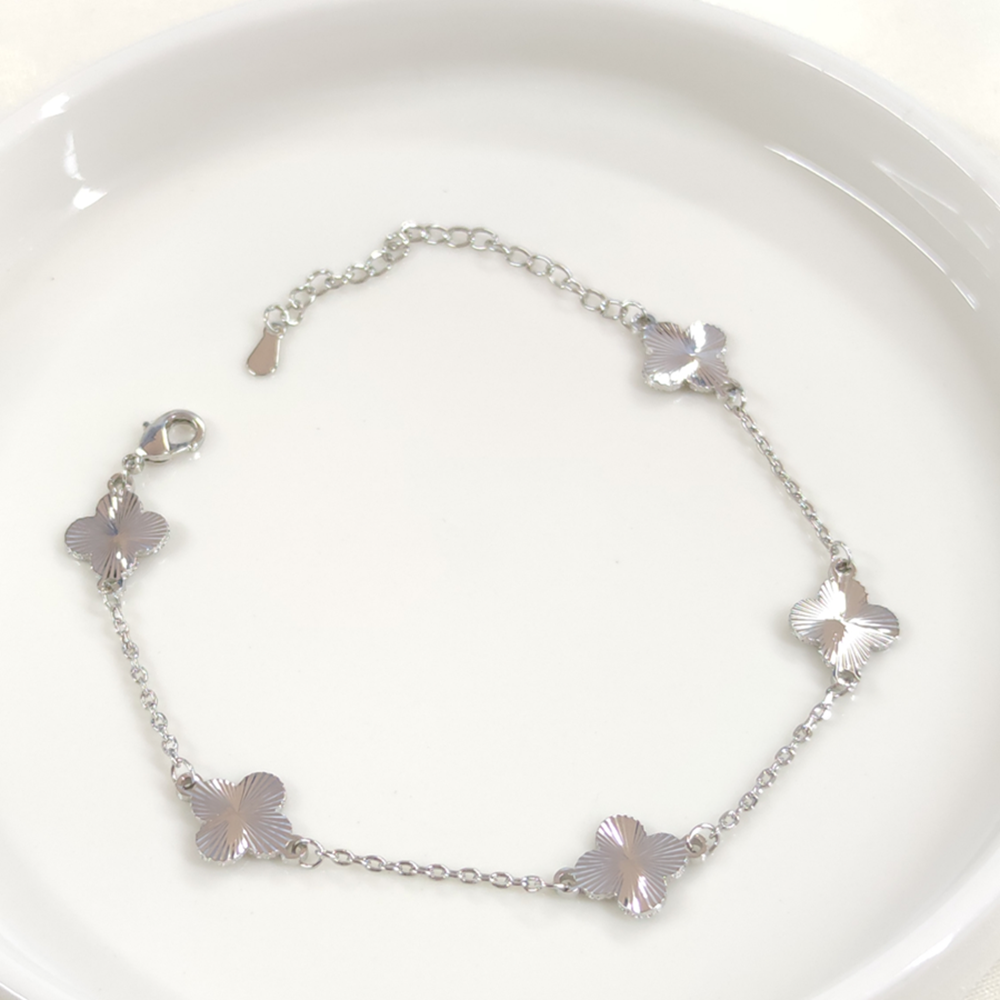 FULLYX LAZERLİ YONCA BİLEKLİK 18+5 CM - BEYAZ