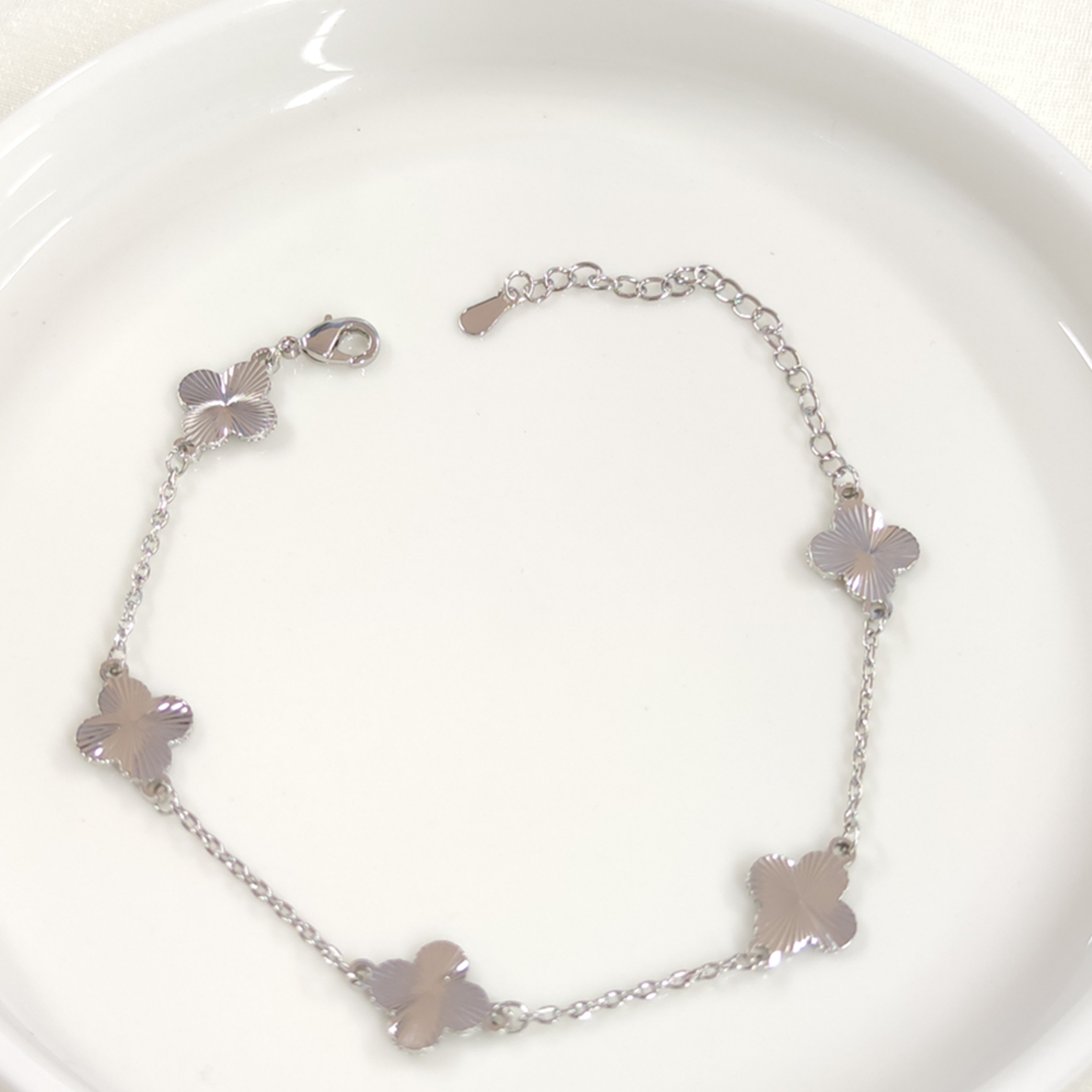 FULLYX LAZERLİ YONCA BİLEKLİK 18+5 CM - BEYAZ