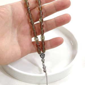 SULTANİT TAŞLI GÜMÜŞ AY YILDIZ UÇLU TESBİH