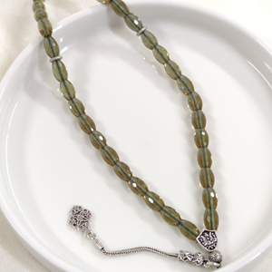 SULTANİT TAŞLI GÜMÜŞ AY YILDIZ UÇLU TESBİH