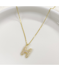 H TAŞLI GÜMÜŞ HARF KOLYE