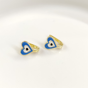 KALP GÜMÜŞ ÇOCUK KÜPE - MAVİ