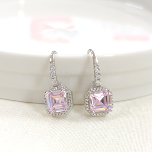 İTHAL 1 CM PEMBE TAŞLI GÜMÜŞ HALKA J KÜPE