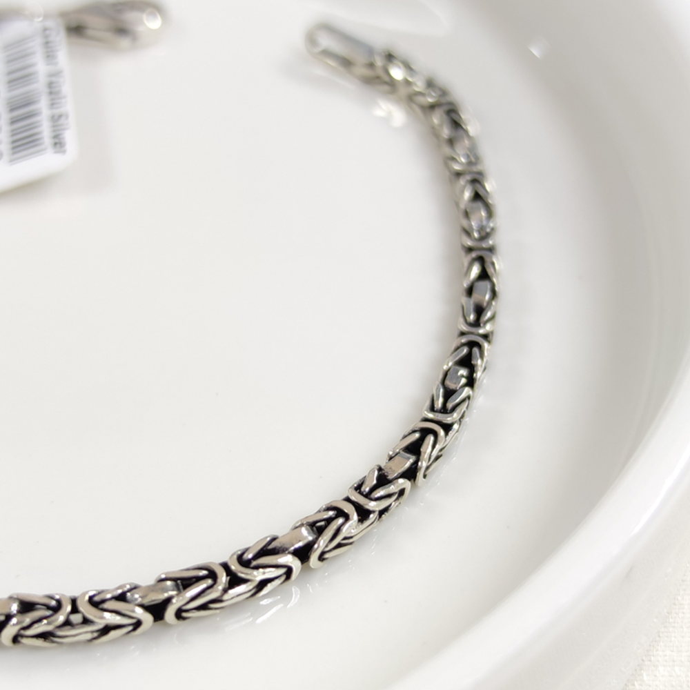 2,70 MM GÜMÜŞ KARE KRAL ZİNCİR BİLEKLİK 20 CM