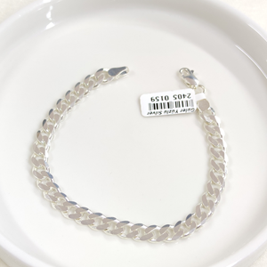 7,5 MM GURMET ZİNCİR GÜMÜŞ BİLEKLİK 20 CM