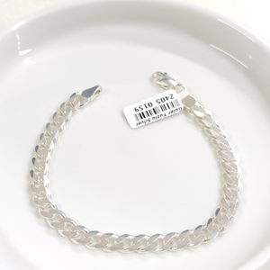 7,5 MM GURMET ZİNCİR GÜMÜŞ BİLEKLİK 20 CM