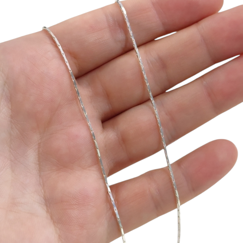 1 MM ITALY YILAN ZİNCİR GÜMÜŞ KOLYE - 55 CM