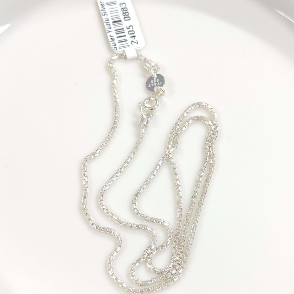 1,5 MM ITALY KÜP ZİNCİR GÜMÜŞ KOLYE - 45 CM