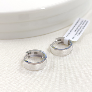 12 MM DÜZ BOMBELİ HALKA GÜMÜŞ KÜPE 5 MM - RODYUM BEYAZ