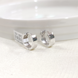 12 MM DÜZ BOMBELİ HALKA GÜMÜŞ KÜPE 5 MM - RODYUM BEYAZ