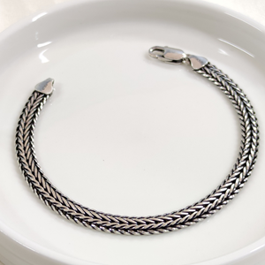 6,85 MM OKSİTLİ ZİNCİR GÜMÜŞ ERKEK BİLEKLİK