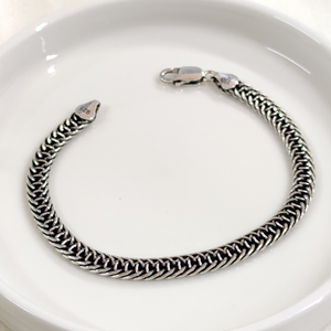 6,85 MM OKSİTLİ ZİNCİR GÜMÜŞ ERKEK BİLEKLİK