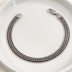 6,85 MM OKSİTLİ ZİNCİR GÜMÜŞ ERKEK BİLEKLİK