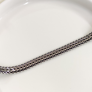 6,85 MM OKSİTLİ ZİNCİR GÜMÜŞ ERKEK BİLEKLİK