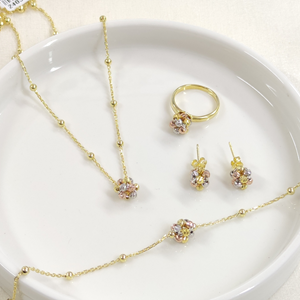 DORİCA ÜÇ RENK TOP DÖRTLÜ GÜMÜŞ SET