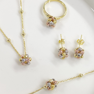 DORİCA ÜÇ RENK TOP DÖRTLÜ GÜMÜŞ SET