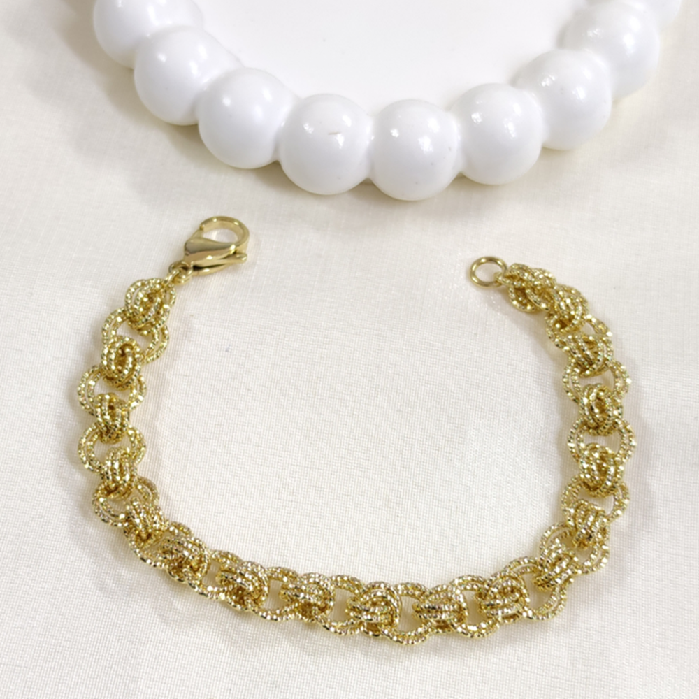 XUPING 10 MM GEÇMELİ HALKA BİLEKLİK GOLD 21 CM