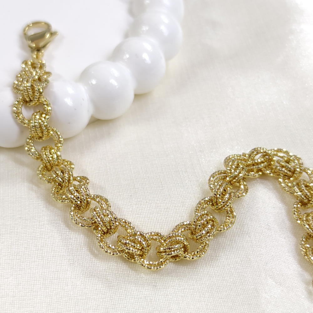 XUPING 10 MM GEÇMELİ HALKA BİLEKLİK GOLD 21 CM