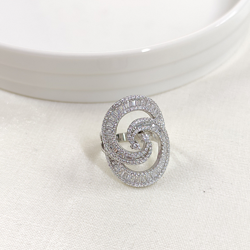 İTHAL BAGET TAŞ DETAYLI OVAL GÜMÜŞ YÜZÜK - 12