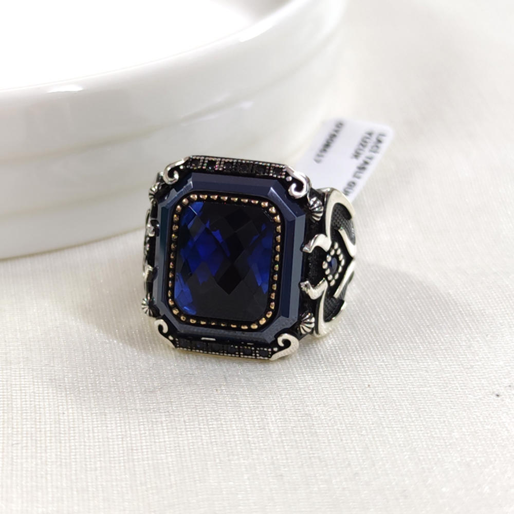 LACİ TAŞLI GÜMÜŞ ERKEK YÜZÜK