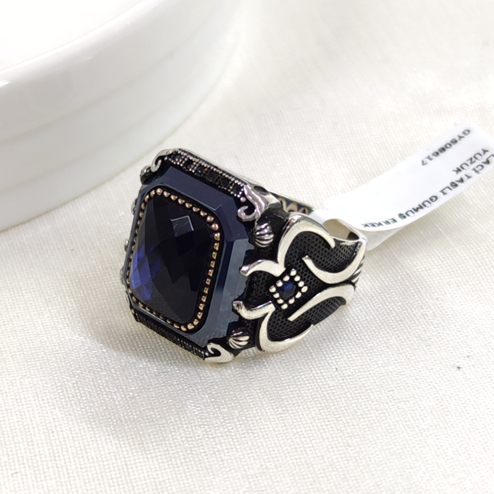 LACİ TAŞLI GÜMÜŞ ERKEK YÜZÜK