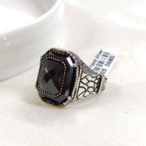 SİYAH TAŞLI GÜMÜŞ ERKEK YÜZÜK