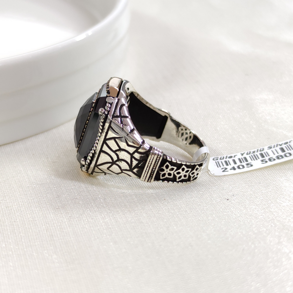 SİYAH TAŞLI GÜMÜŞ ERKEK YÜZÜK