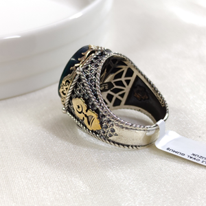 TUĞRALI OVAL GÜMÜŞ ERKEK YÜZÜK