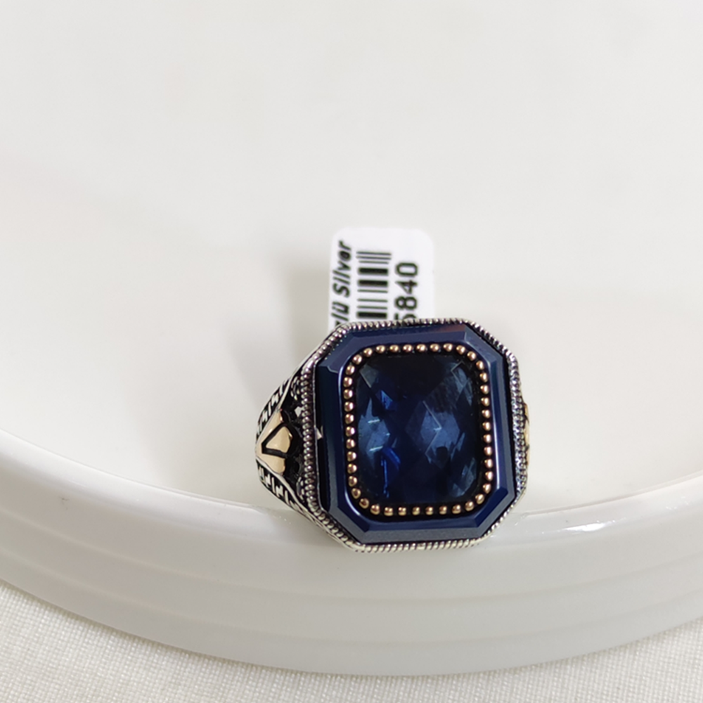 LACİ TAŞLI GÜMÜŞ ERKEK YÜZÜK