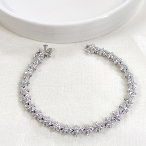 ÇİÇEK SU YOLU GÜMÜŞ BİLEKLİK 18 CM