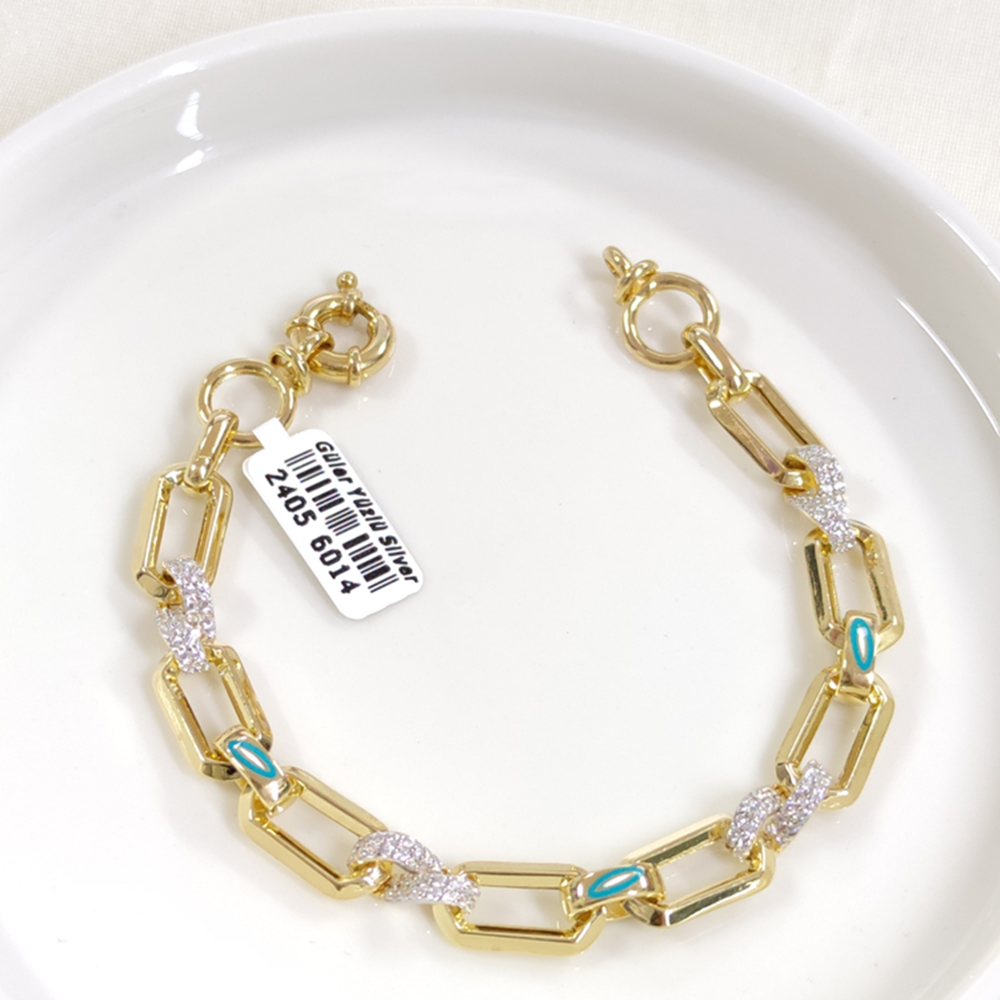 MİNELİ ATAÇ GÜMÜŞ HALLOW BİLEKLİK 20 CM