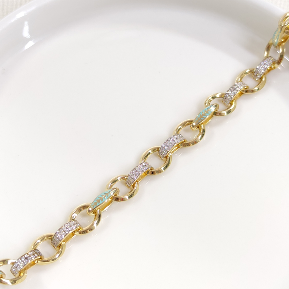 MİNELİ TAŞLI OVAL GÜMÜŞ HALLOW BİLEKLİK 20 CM