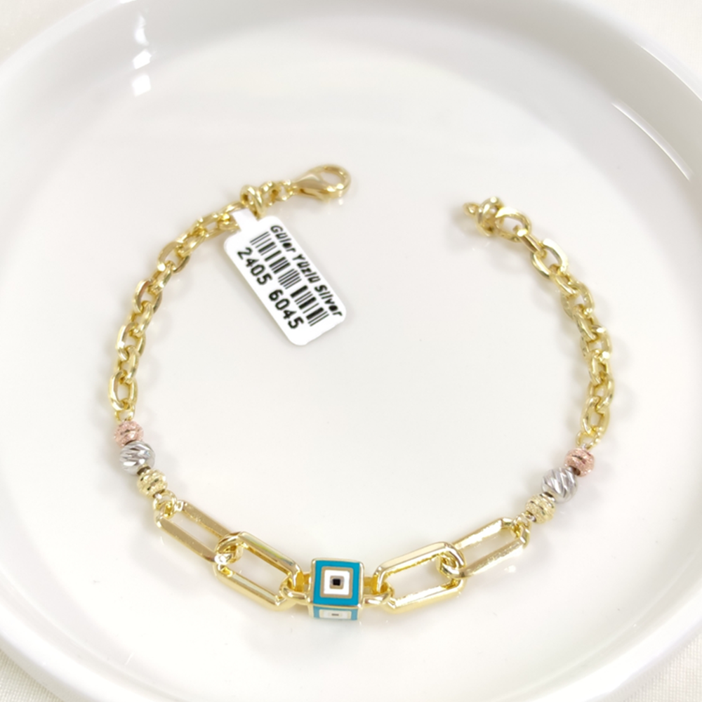 DORİCA ATAÇ DETAY GÜMÜŞ HALLOW BİLEKLİK 19 CM