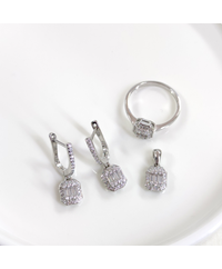 10 MM BAGET ÜÇLÜ GÜMÜŞ SET