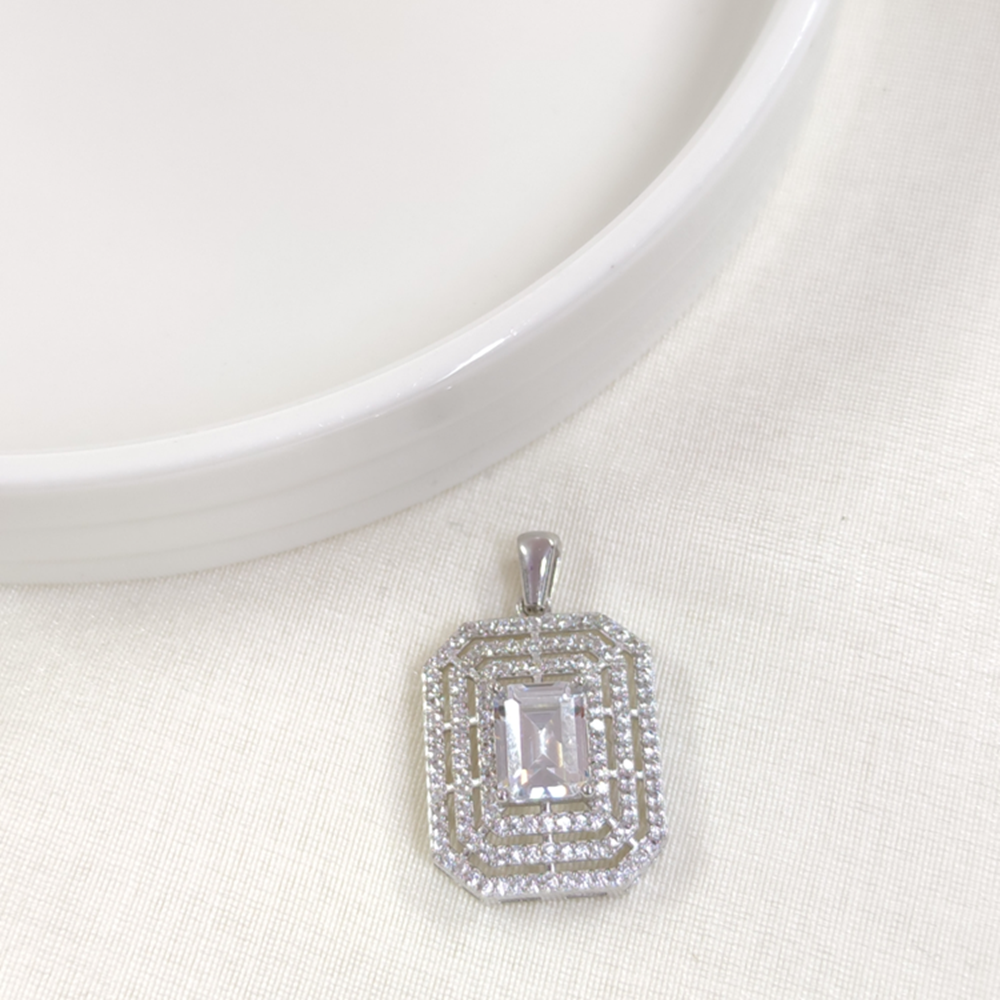 22 MM BAGET GÜMÜŞ KOLYE UCU