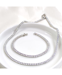 3 MM SU YOLU GÜMÜŞ SET BİLEKLİK VE KOLYE