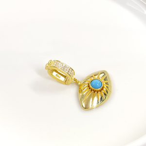 MAVİ GÖZ GÜMÜŞ KOLYE UCU 25MM