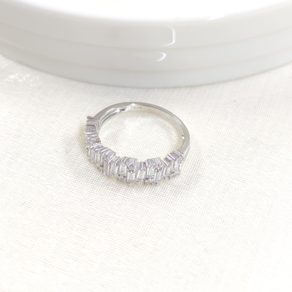 İTHAL YARIM TUR BAGET GÜMÜŞ YÜZÜK - 17