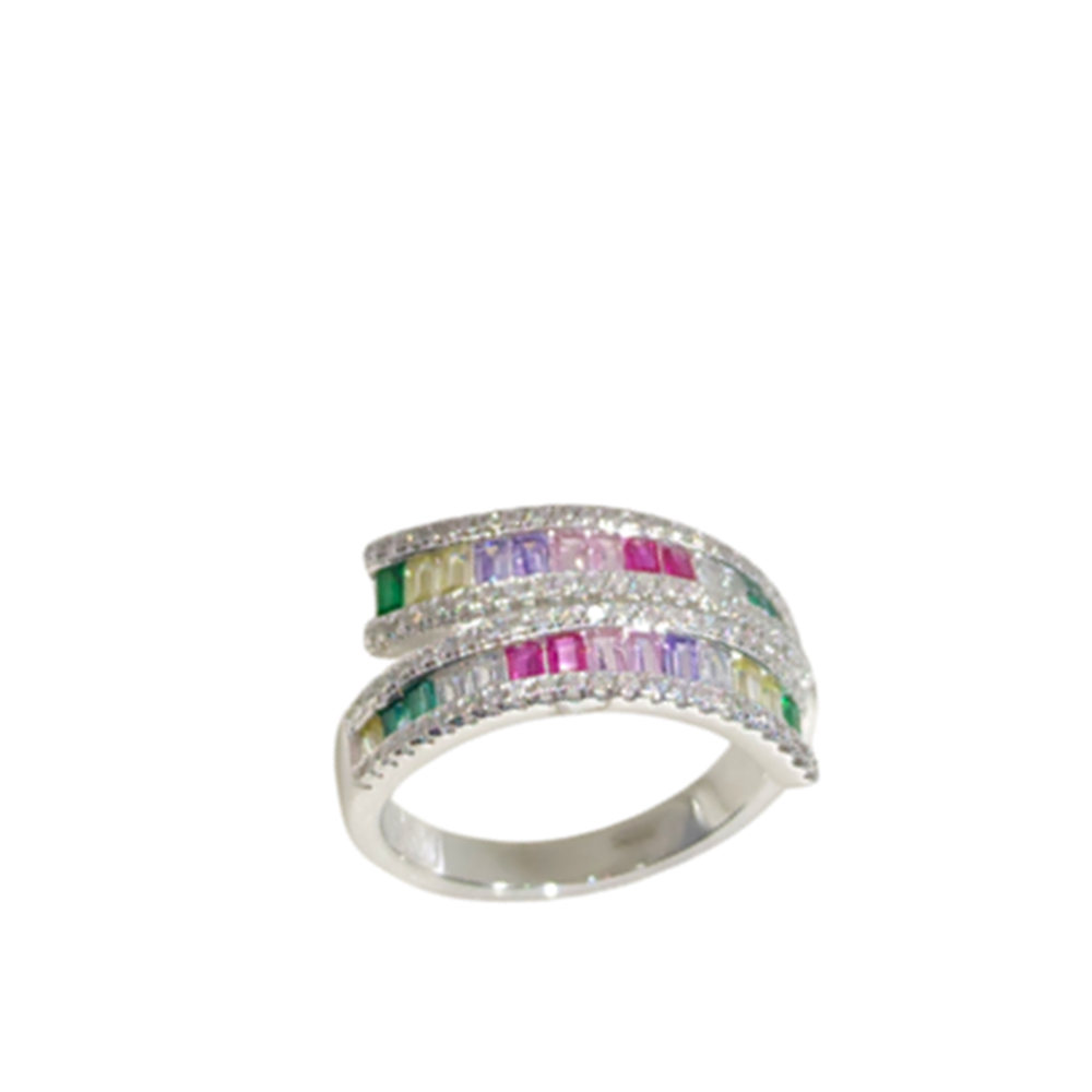 İTHAL RENKLİ SARMAL BAGET TAŞLI GÜMÜŞ YÜZÜK - 16