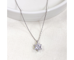 1 CM LOTUS GÜMÜŞ KOLYE 40+5 CM