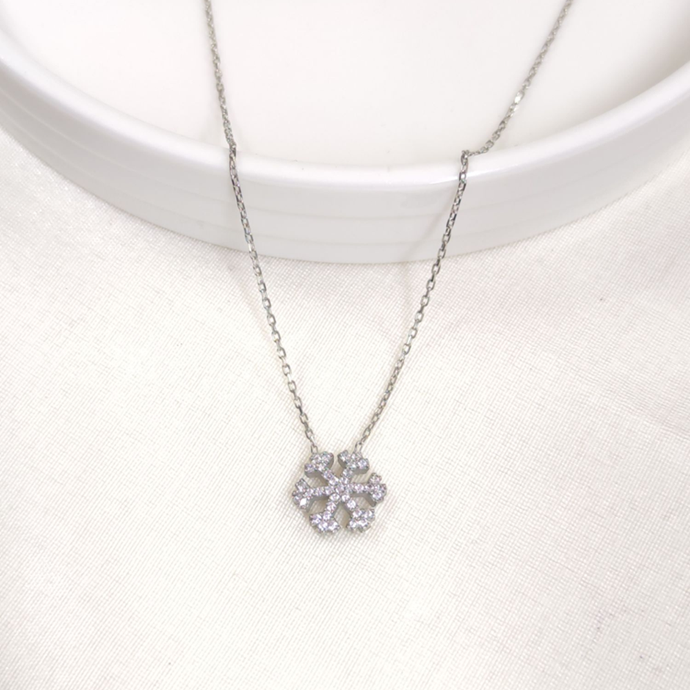 12 MM KAR TANESİ GÜMÜŞ KOLYE 45 CM