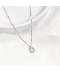 1 CM TAŞLI D HARF GÜMÜŞ KOLYE 40+5 CM