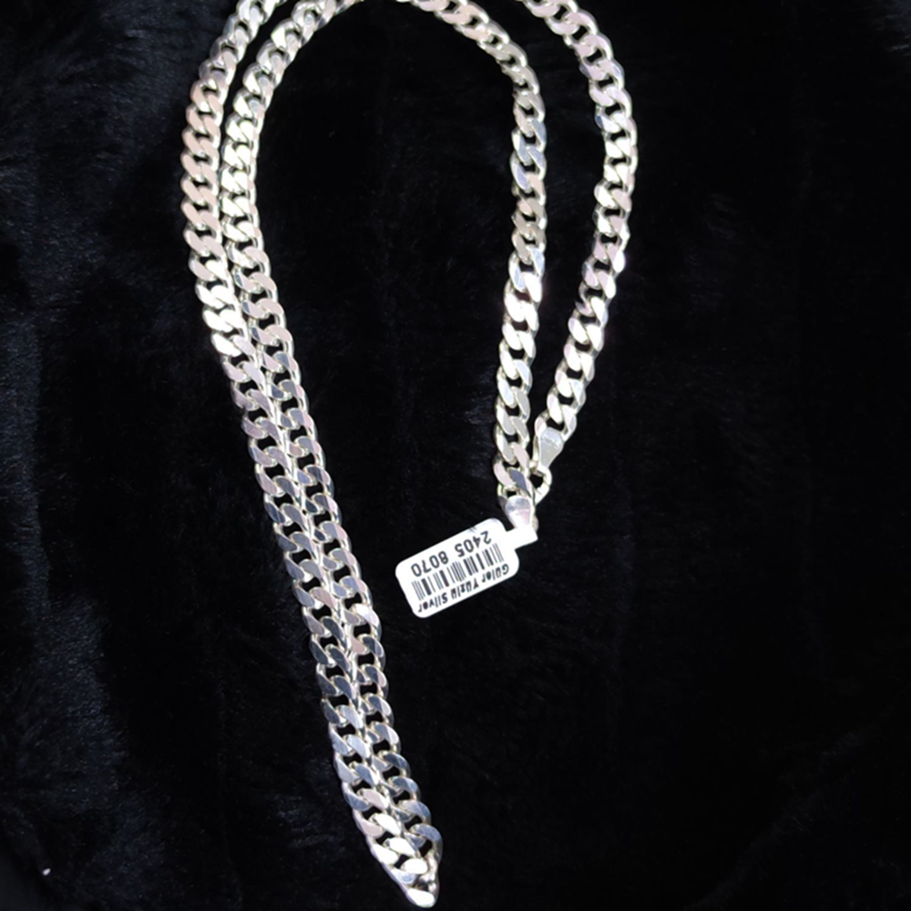 6,80 MM GURMET GÜMÜŞ ZİNCİR KOLYE 65 CM