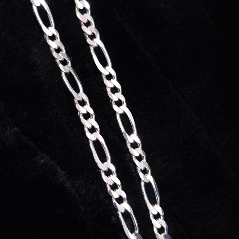7,60 MM FİGARO GÜMÜŞ ZİNCİR KOLYE 65 CM