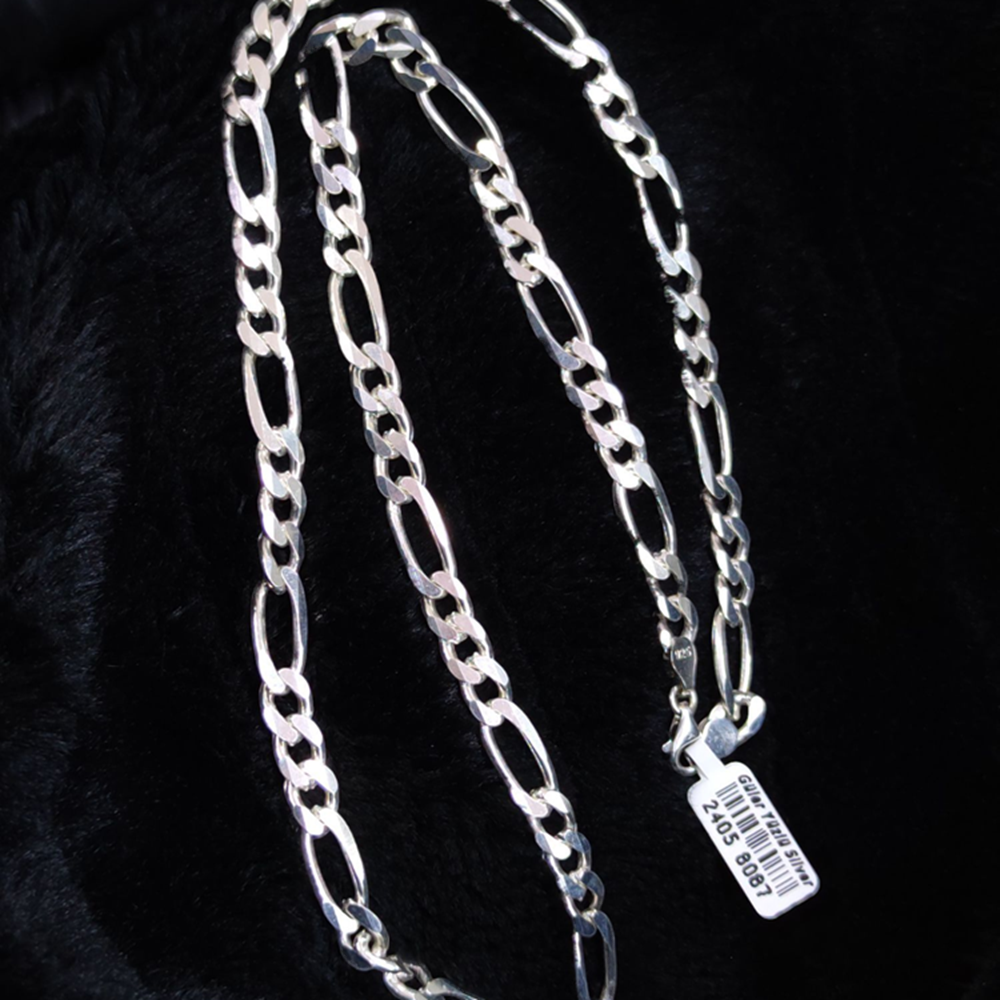 7,60 MM FİGARO GÜMÜŞ ZİNCİR KOLYE 65 CM