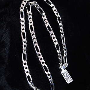 7,60 MM FİGARO GÜMÜŞ ZİNCİR KOLYE 65 CM