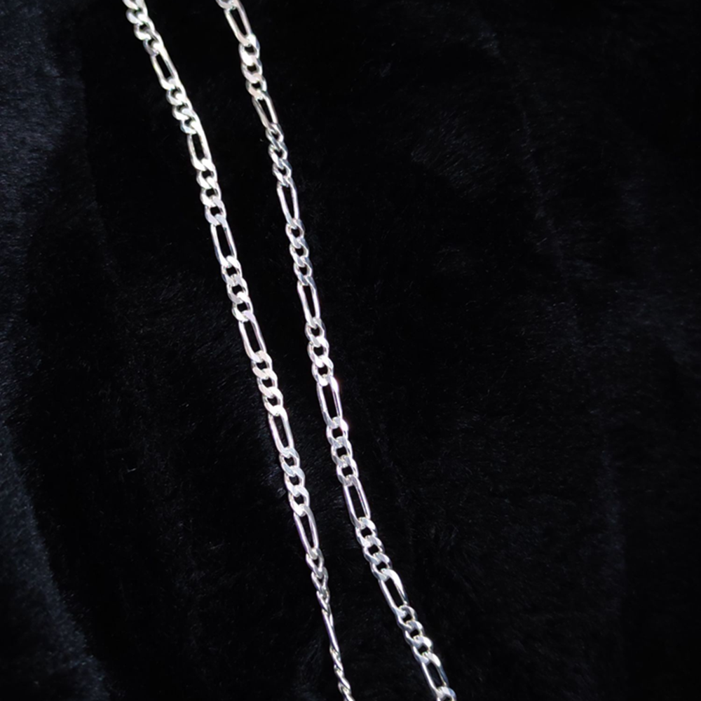 3,5 MM FİGARO GÜMÜŞ ZİNCİR KOLYE 65 CM