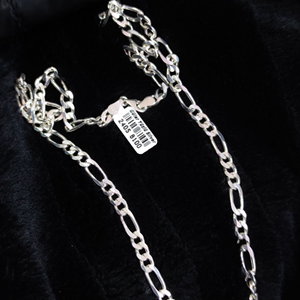 6 MM FIGARO GÜMÜŞ ERKEK ZİNCİR KOLYE 60 CM