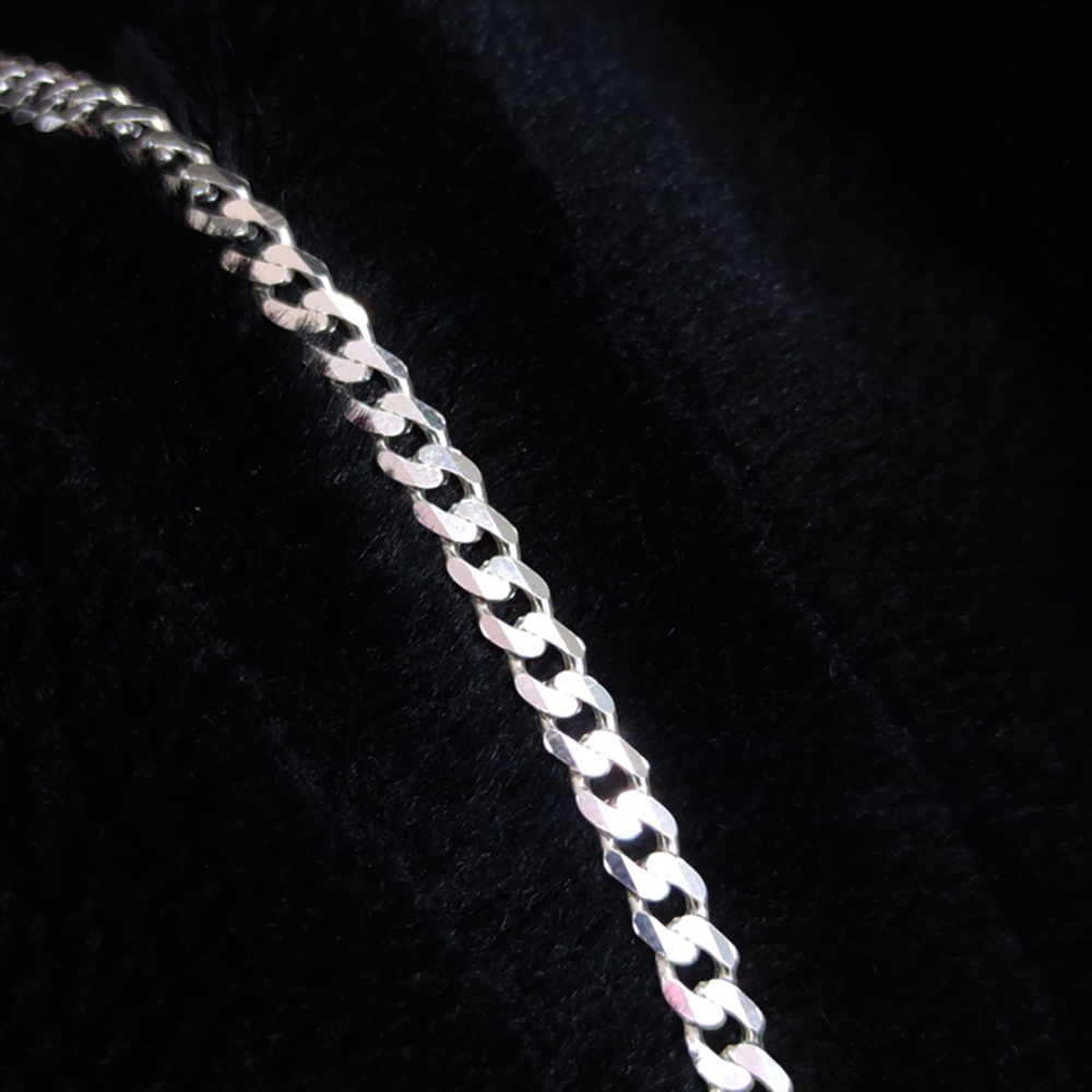 6 MM GURMET ZİNCİR GÜMÜŞ BİLEKLİK 21 CM